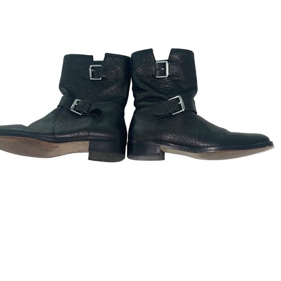 J Crew Womens Boots Size 8 Black Pebble Leather Short Moto  display picture 1